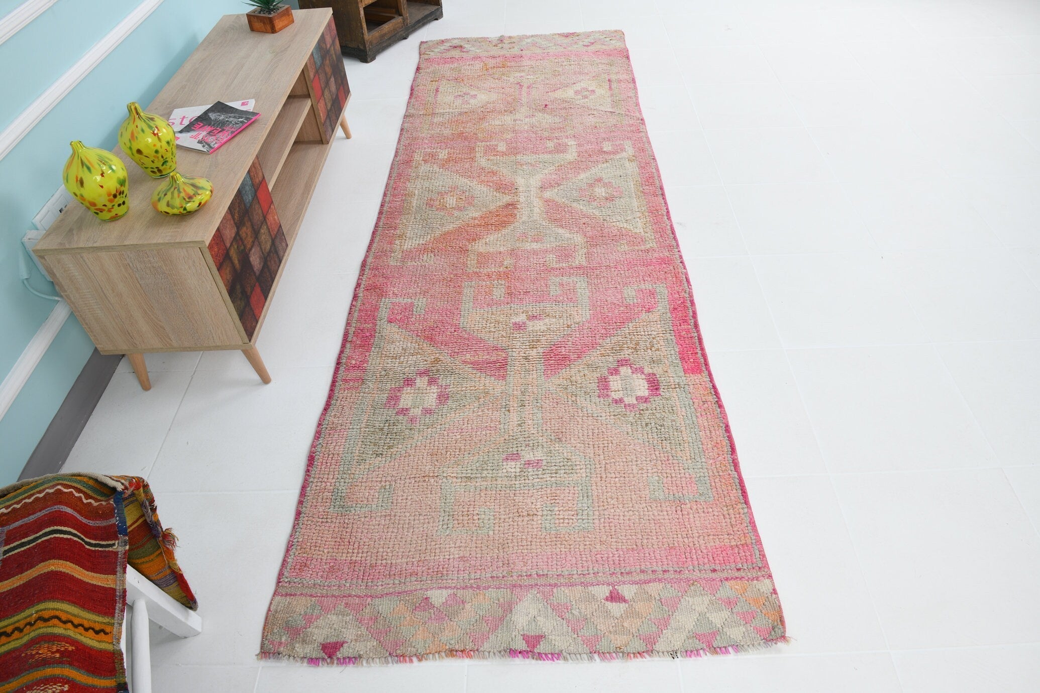 Turkish Vintage Herki Rug 3’3’ x 9’11’