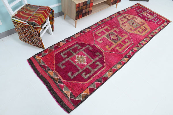 Turkish Vintage Herki Rug 3’4’’ x 10’7’’