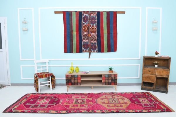 Turkish Vintage Herki Rug 3’4’’ x 10’7’’