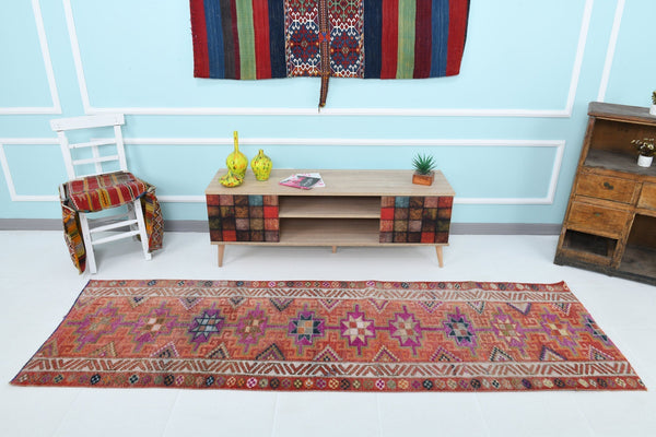 Turkish Vintage Herki Rug 8’10’ x 2’10’