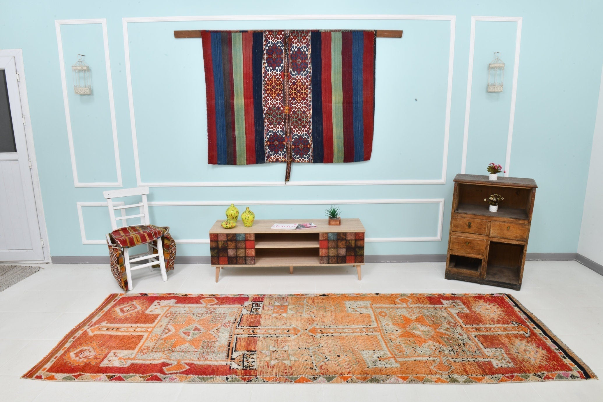 Turkish Vintage Herki Rug3’11’ x 11’4’