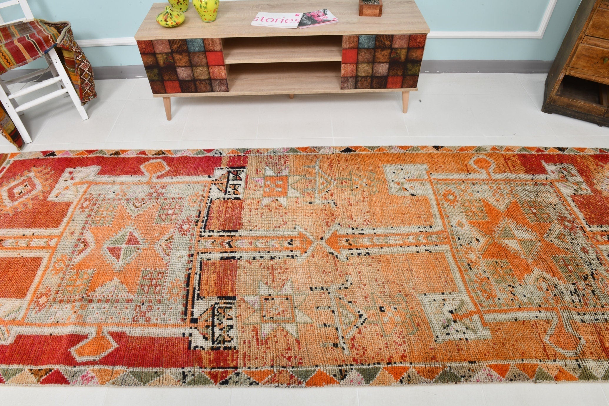Turkish Vintage Herki Rug3’11’ x 11’4’