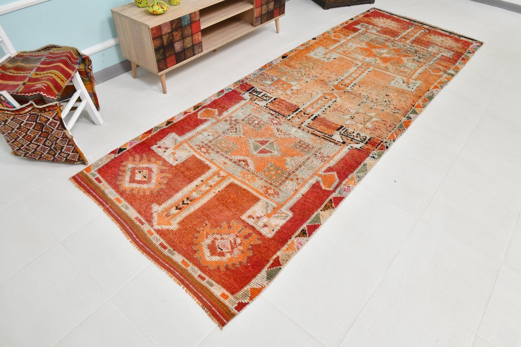 Turkish Vintage Herki Rug3’11’ x 11’4’
