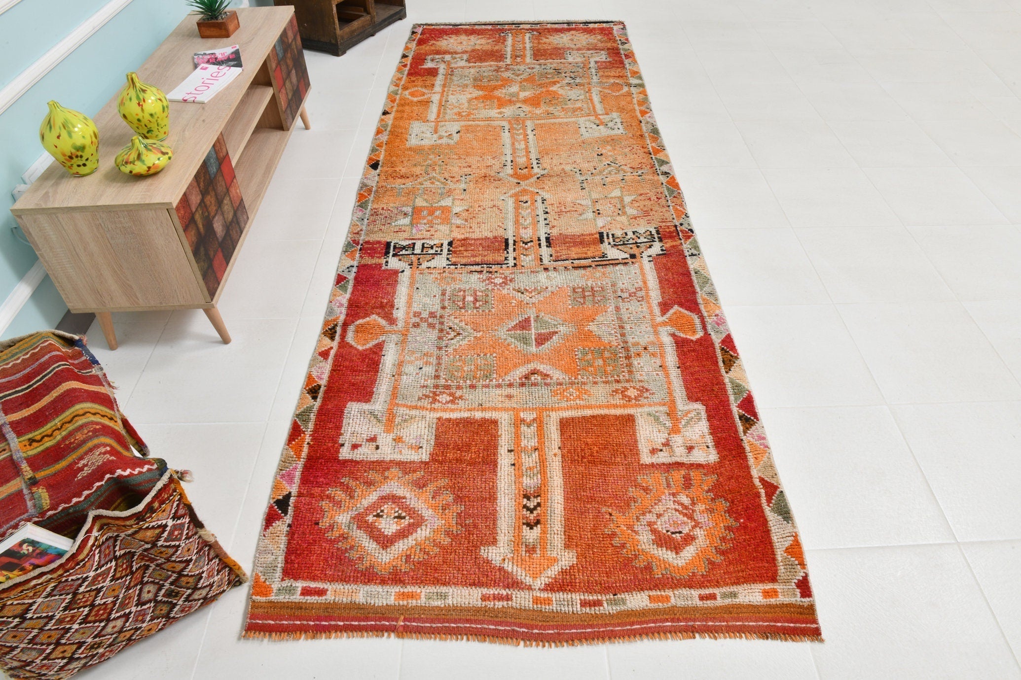 Turkish Vintage Herki Rug3’11’ x 11’4’