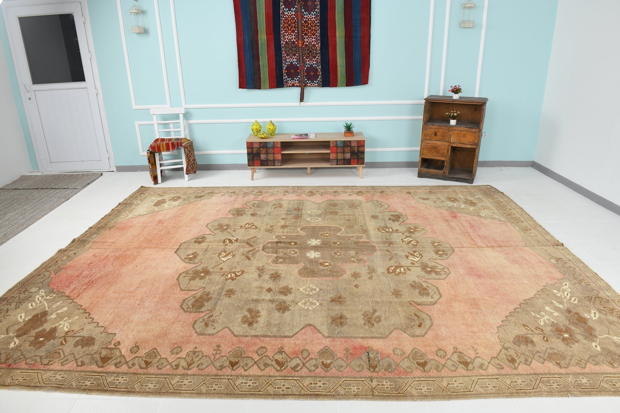 Turkish Vintage Kars Rug 10’4’’ x 13’5’’
