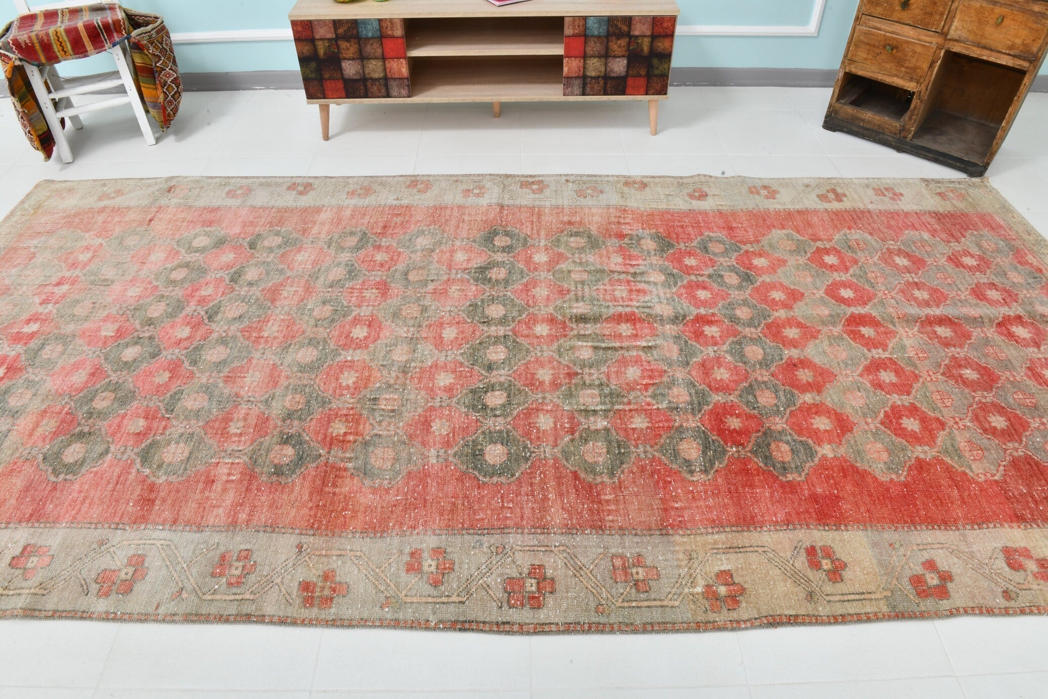 Turkish Vintage Kars Rug 11’10’ x 5’8’
