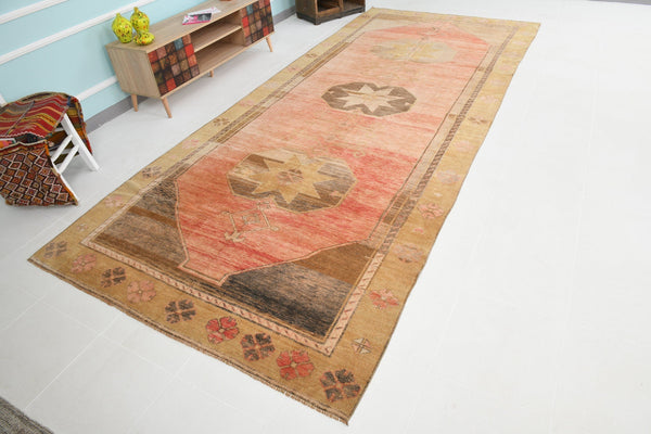 Turkish Vintage Kars Rug 13’8’ x 5’9’