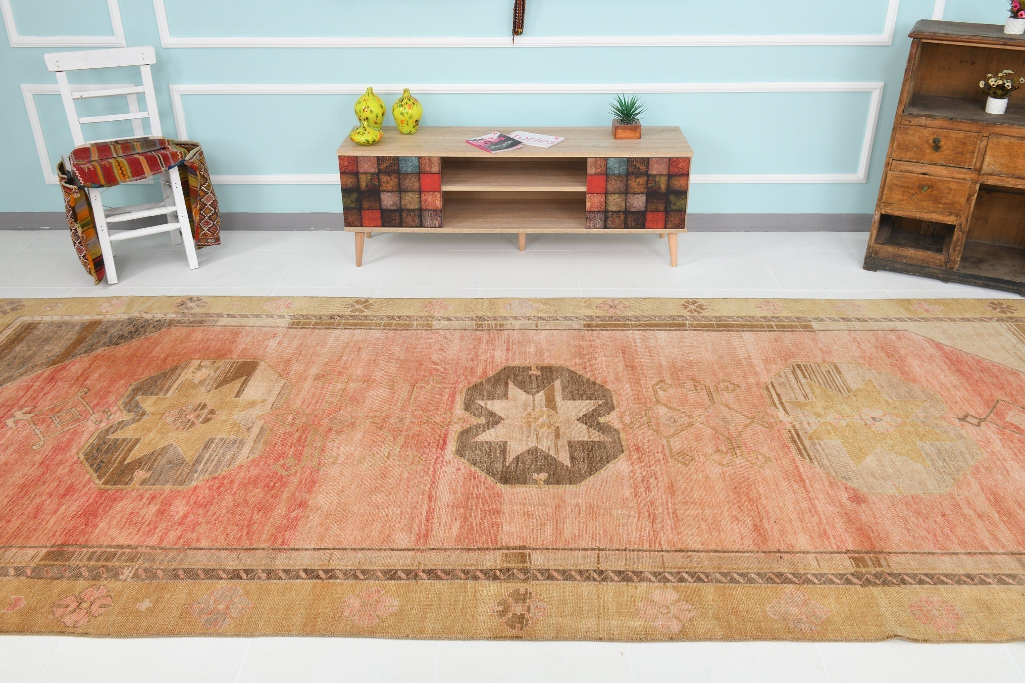 Turkish Vintage Kars Rug 13’8’ x 5’9’