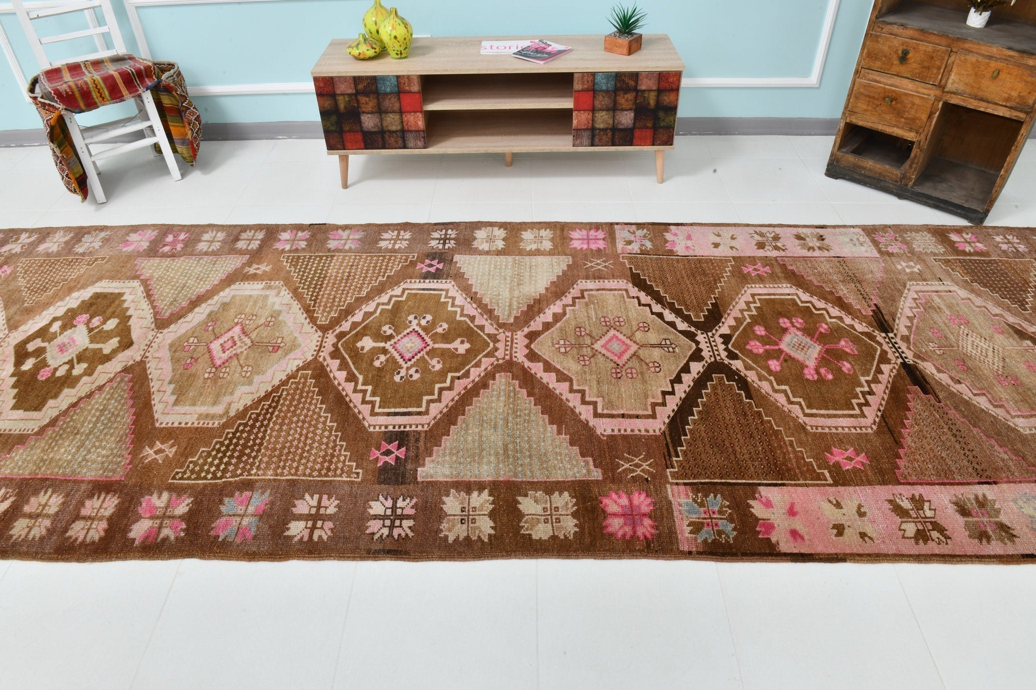 Turkish Vintage Kars Rug 15’6’ x 4’11’