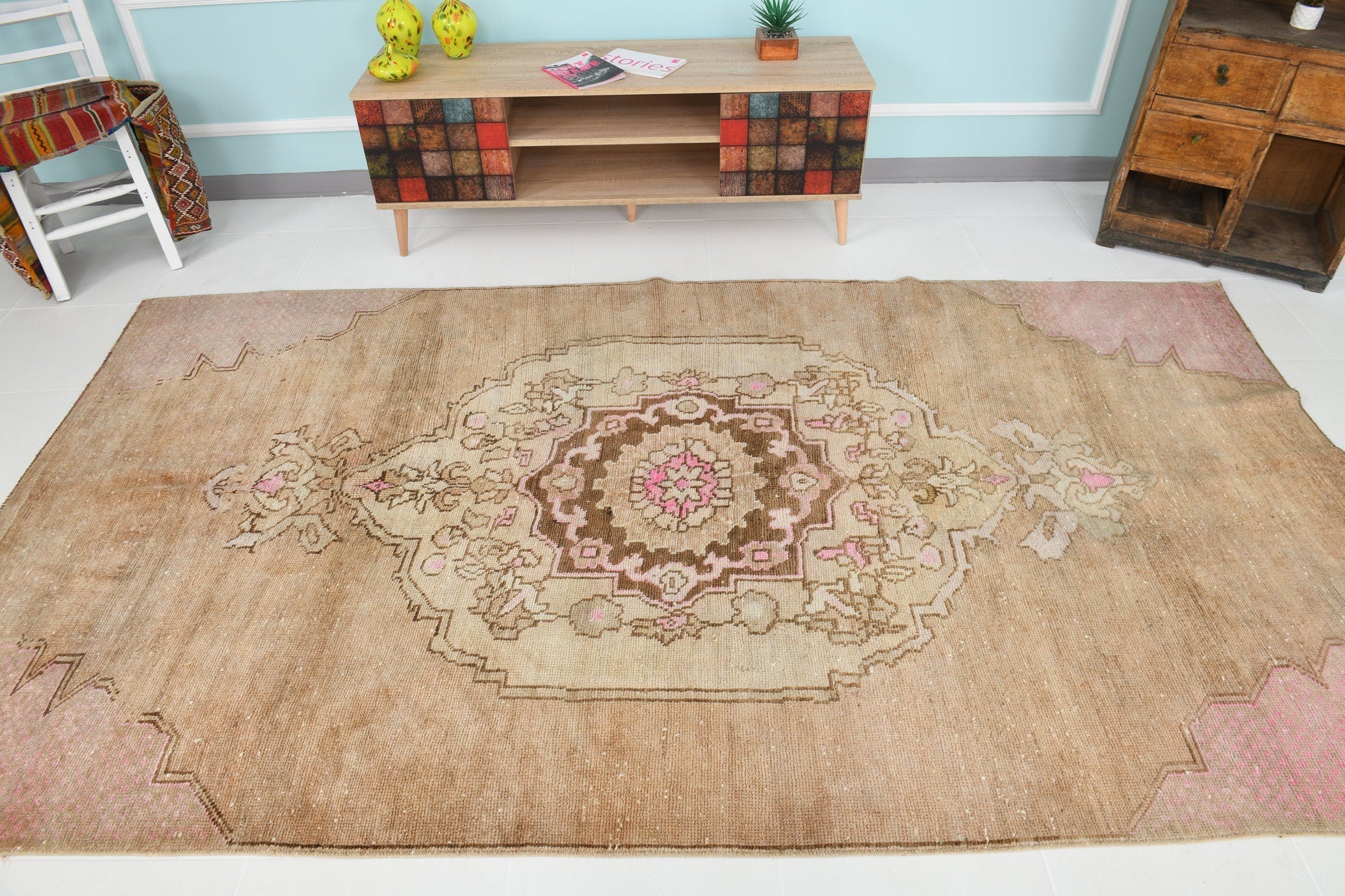 Turkish Vintage Kars Rug 9’11’ x 5’5’