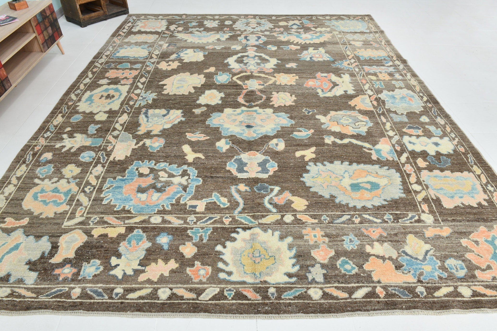 Turkish Vintage Oushak Rug 12’3’’ x 10’0’’