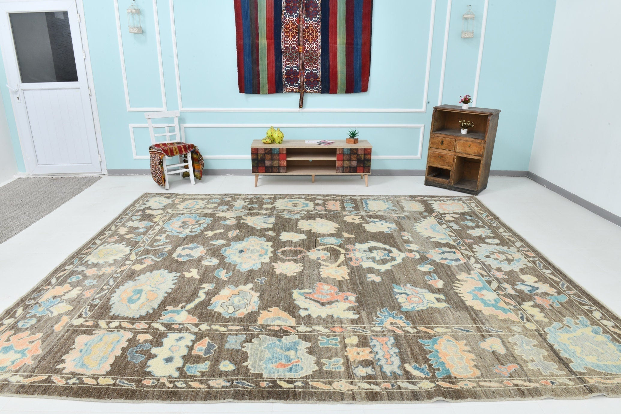 Turkish Vintage Oushak Rug 12’3’’ x 10’0’’