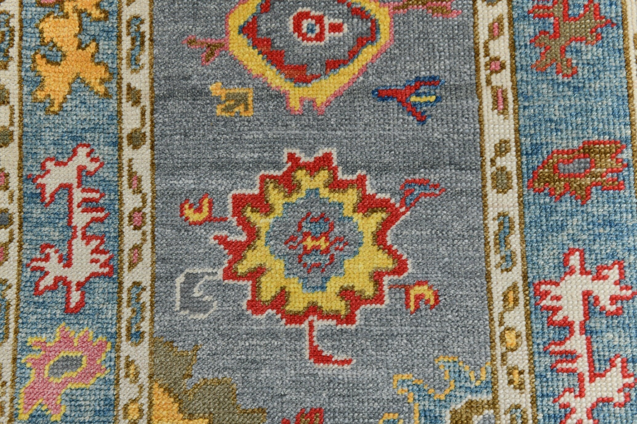 Turkish Vintage Oushak Rug 12’4’ x 2’11’