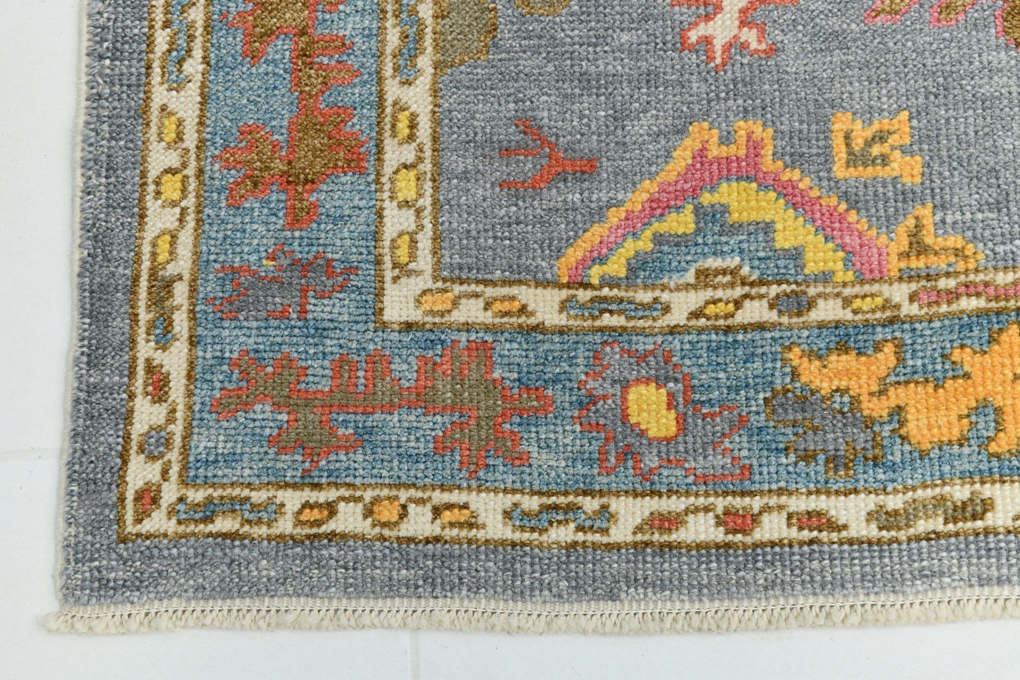 Turkish Vintage Oushak Rug 12’4’ x 2’11’