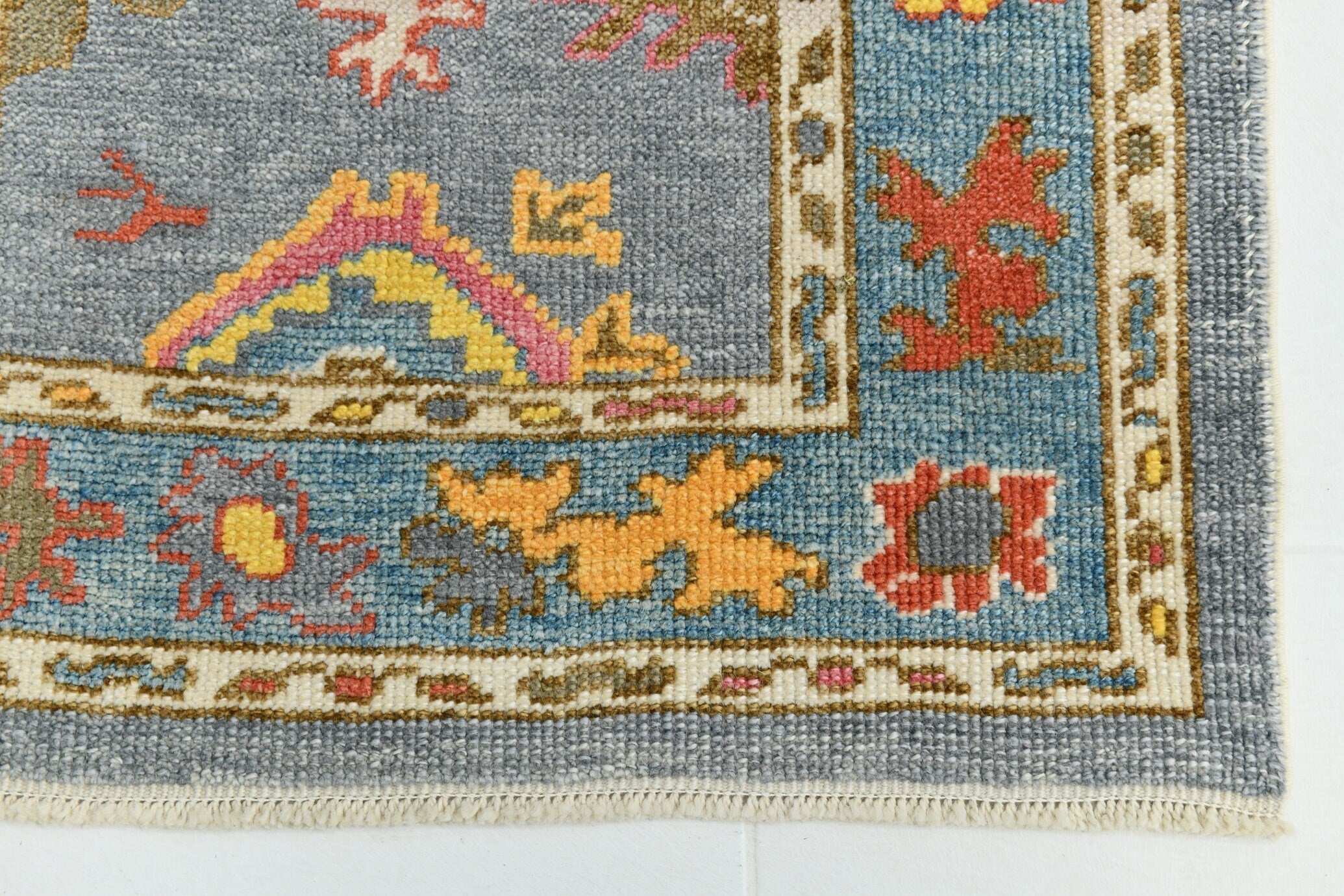 Turkish Vintage Oushak Rug 12’4’ x 2’11’