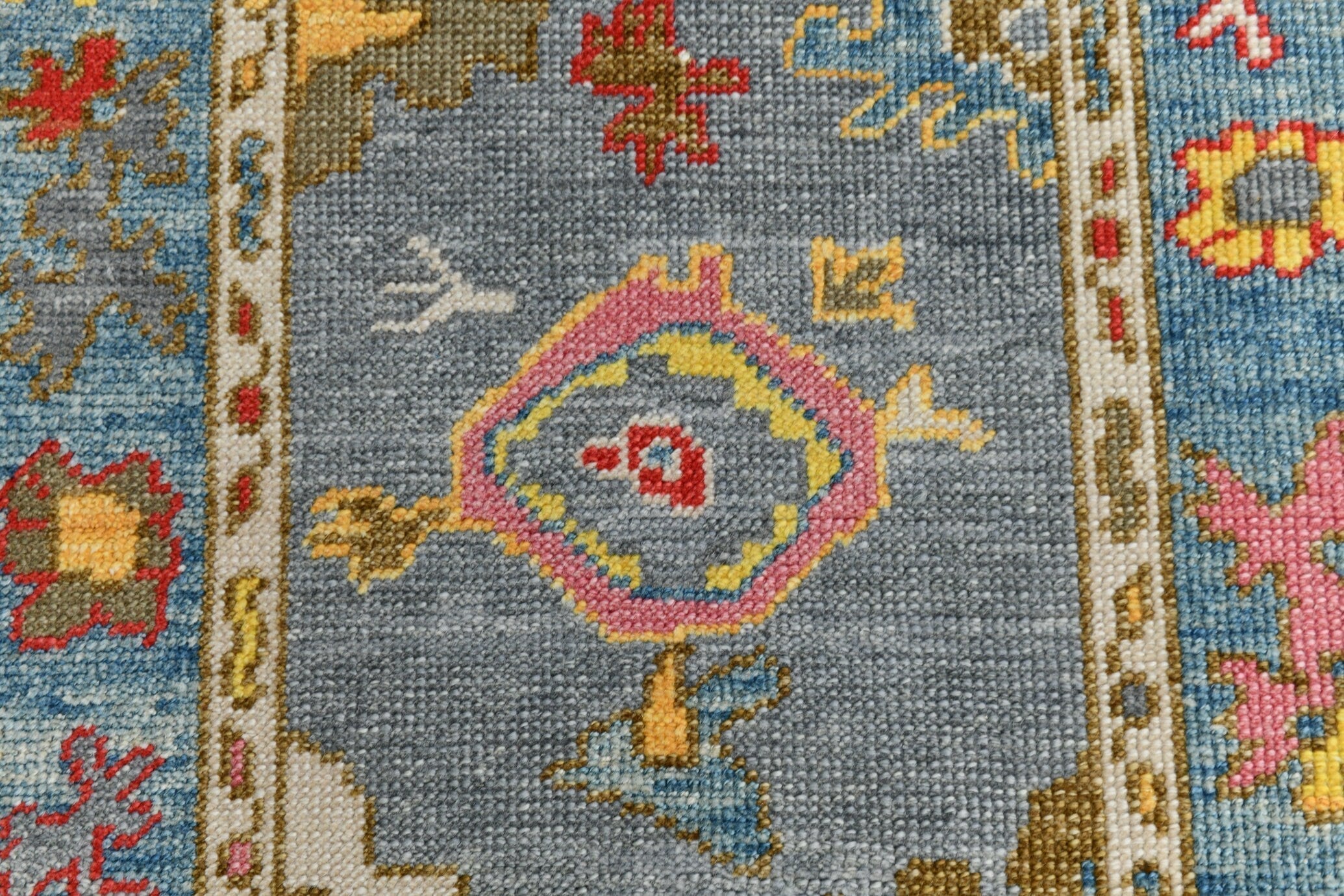 Turkish Vintage Oushak Rug 12’4’ x 2’11’