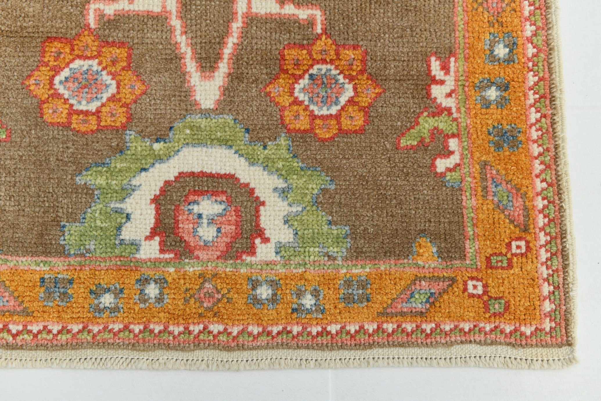 Turkish Vintage Oushak Rug 13’8’ x 2’10’