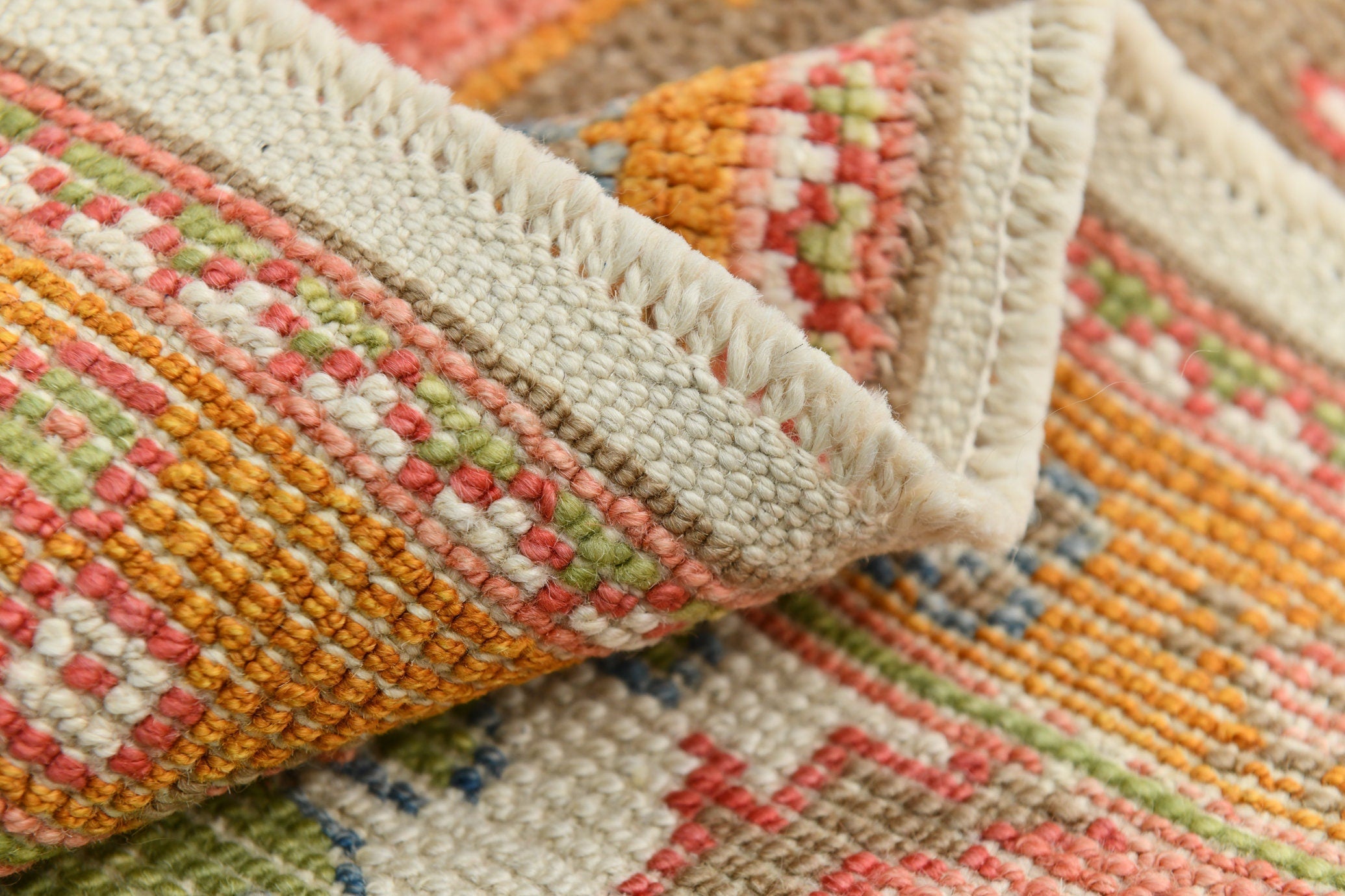 Turkish Vintage Oushak Rug 13’8’ x 2’10’