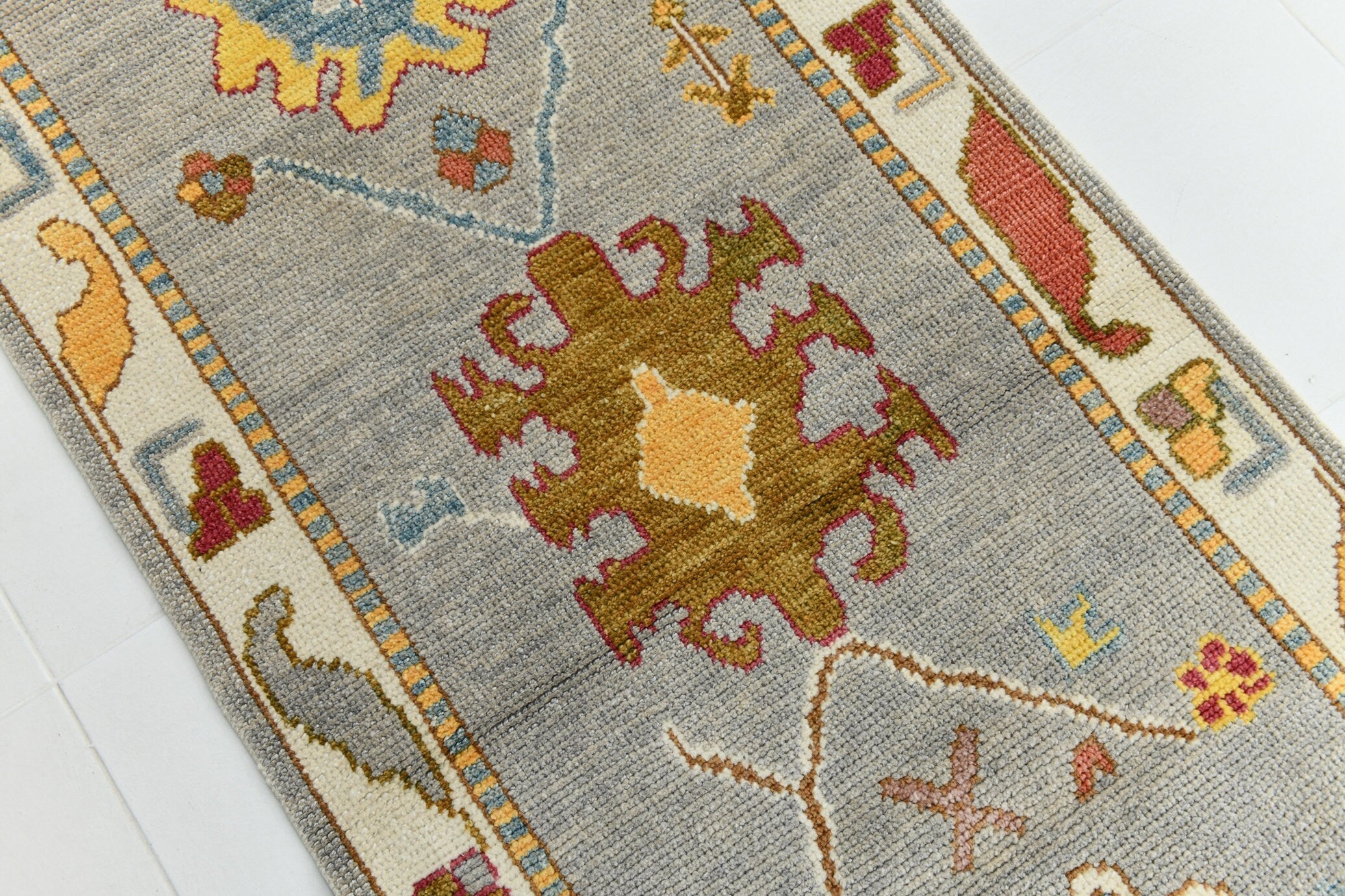 Turkish Vintage Oushak Rug 2’10’’ x 11’5’’