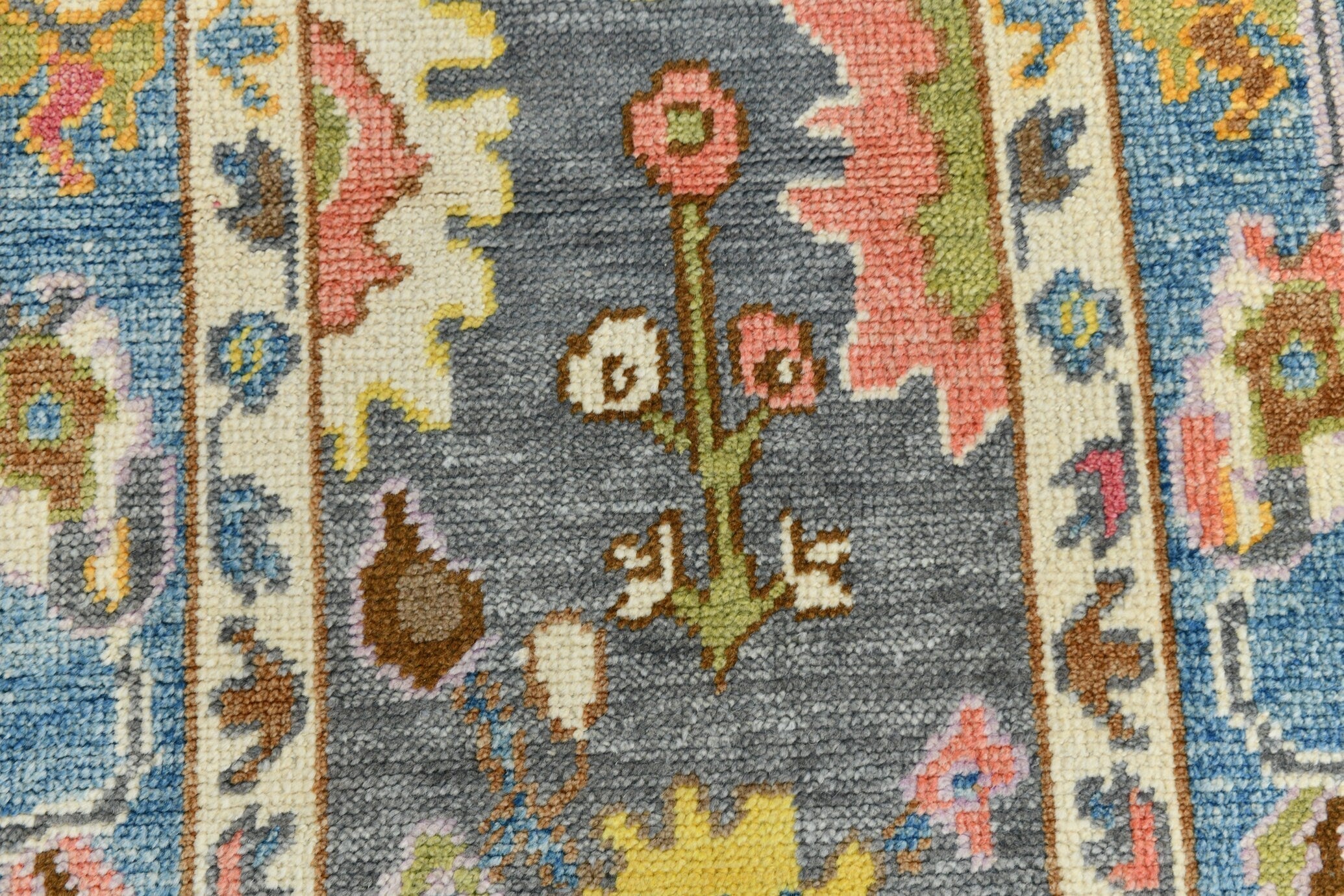 Turkish Vintage Oushak Rug 2’11’ x 10’9’