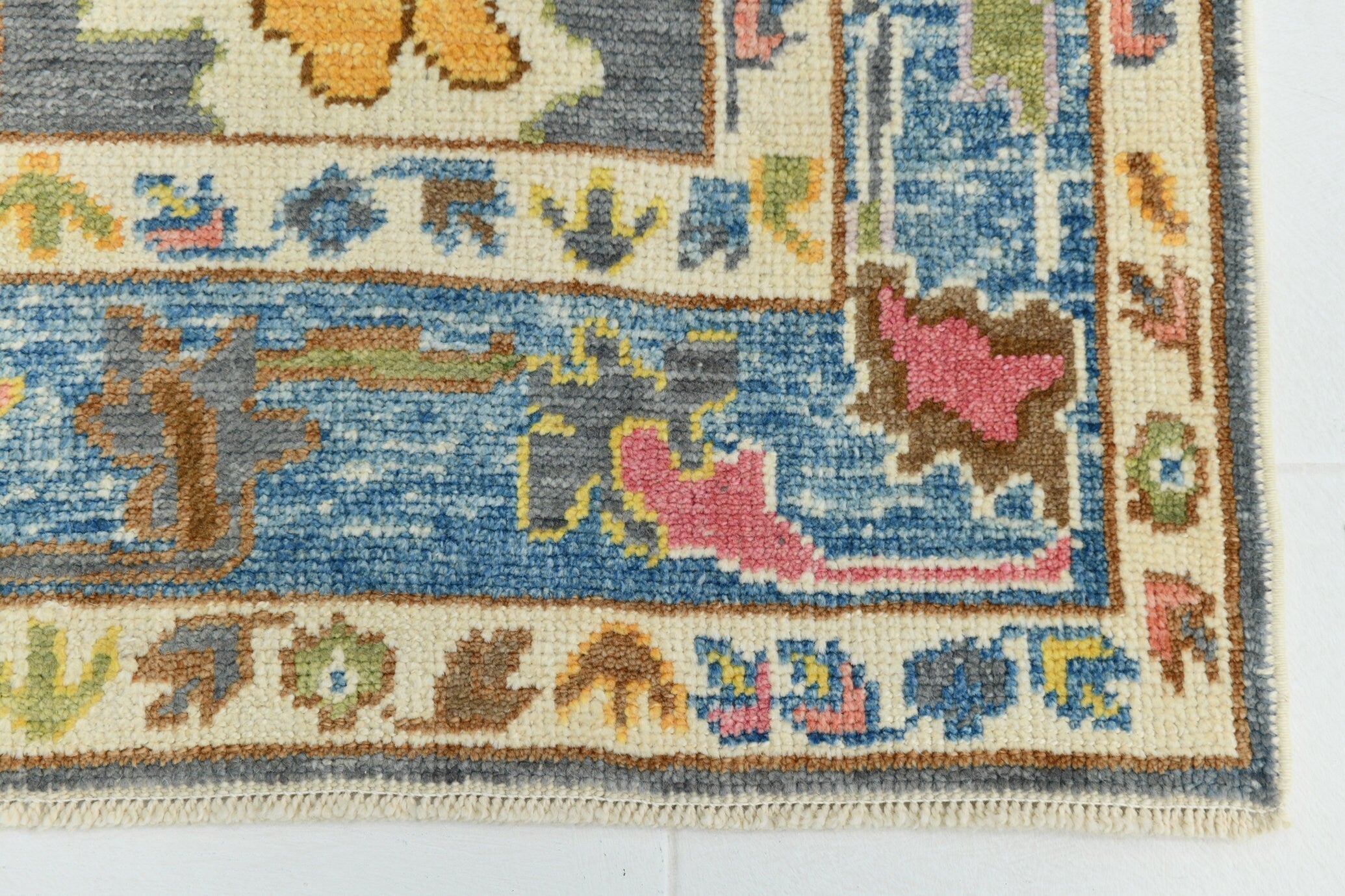 Turkish Vintage Oushak Rug 2’11’ x 10’9’