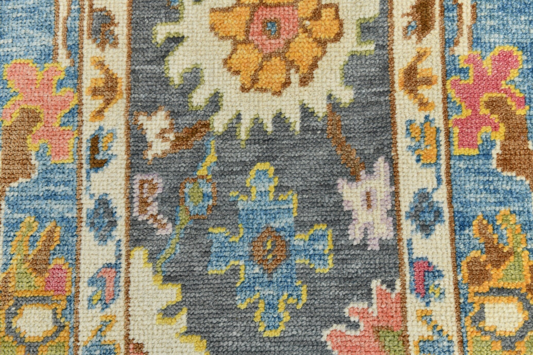 Turkish Vintage Oushak Rug 2’11’ x 10’9’