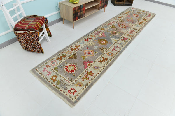 Turkish Vintage Oushak Rug 2’11’ x 12’4’ Green
