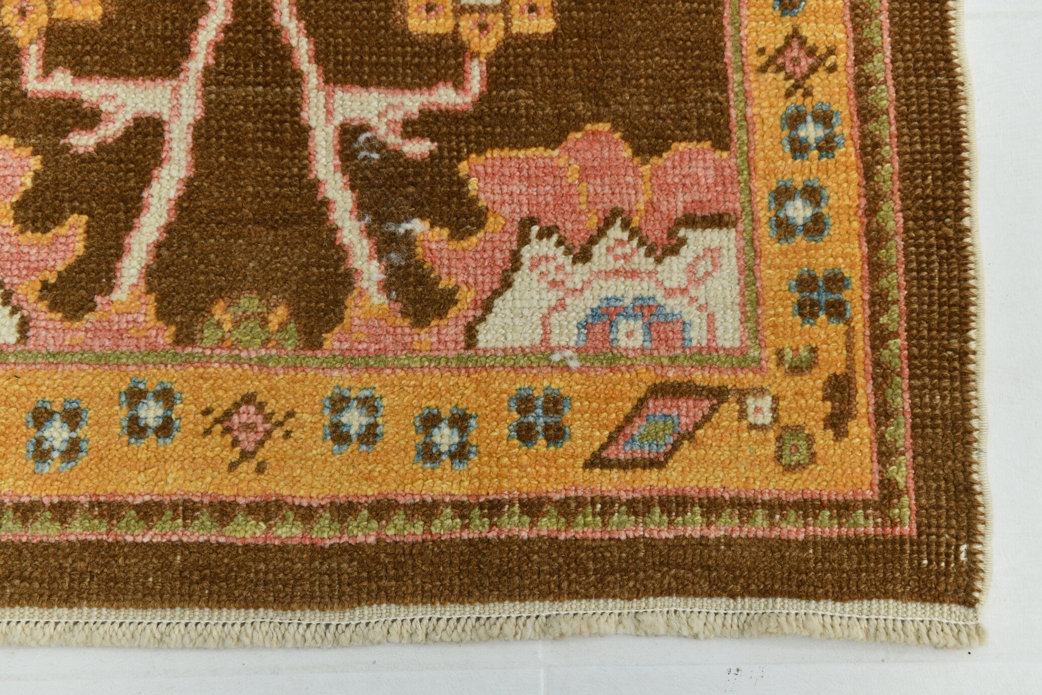 Turkish Vintage Oushak Rug 2’11’ x 13’2’