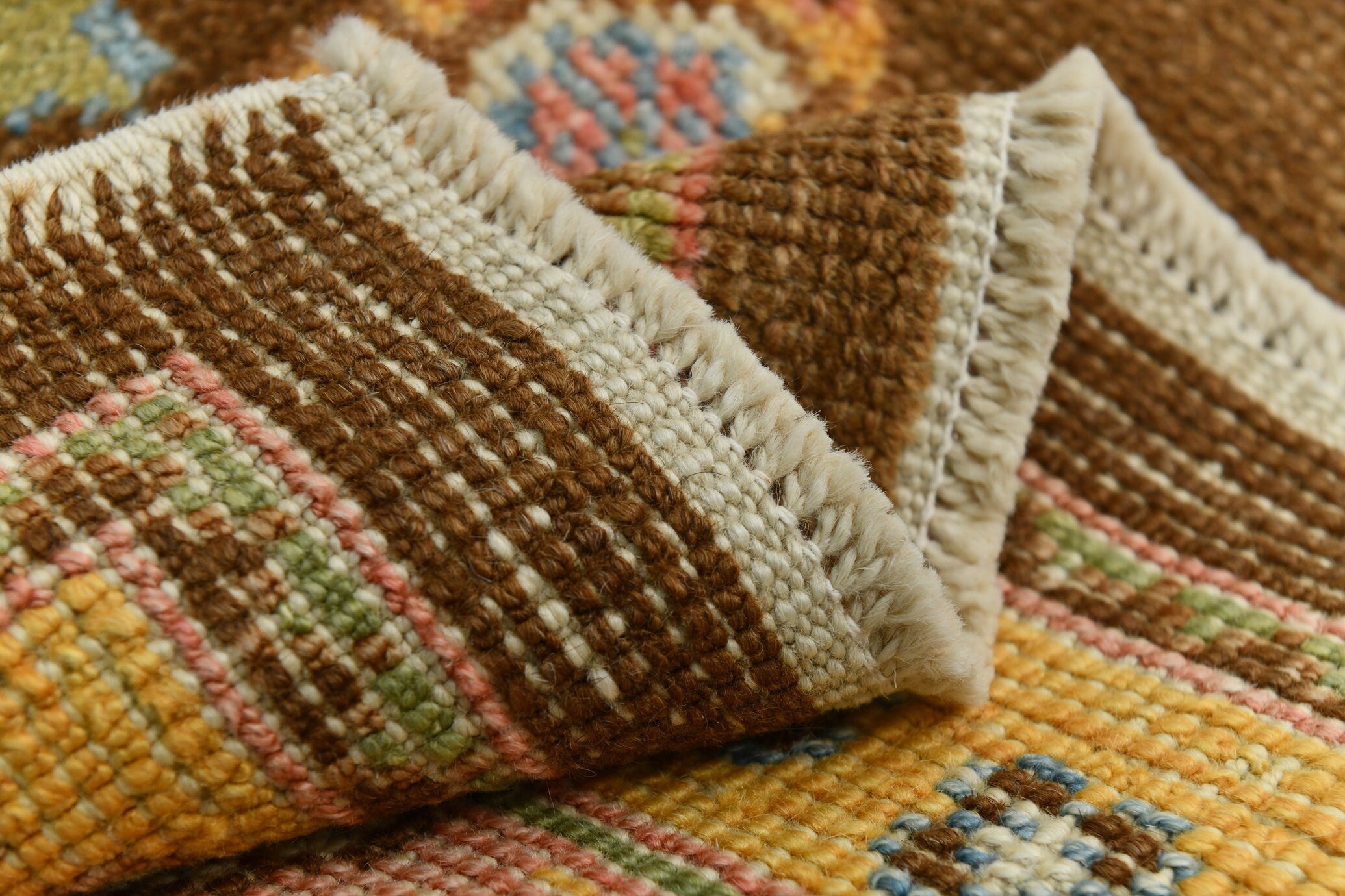 Turkish Vintage Oushak Rug 2’11’ x 13’2’