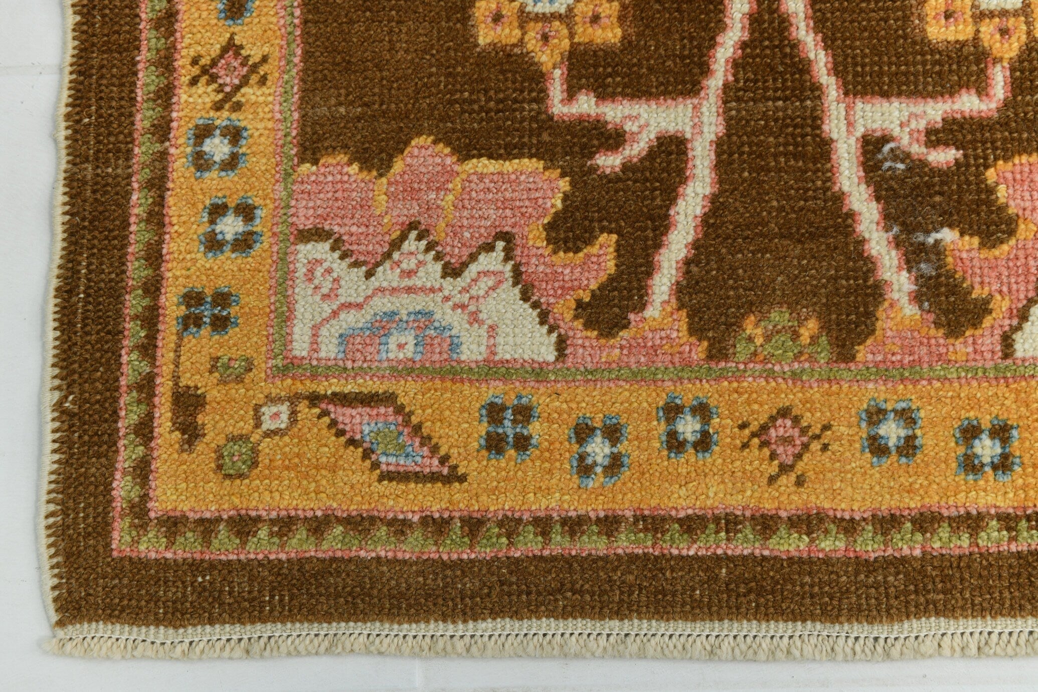 Turkish Vintage Oushak Rug 2’11’ x 13’2’