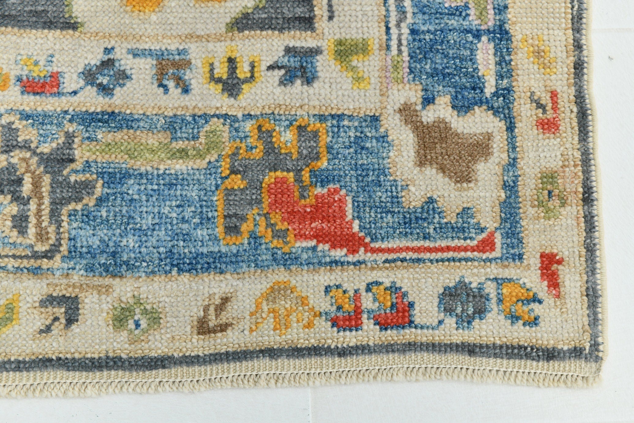 Turkish Vintage Oushak Rug 2’12’ x 12’0’