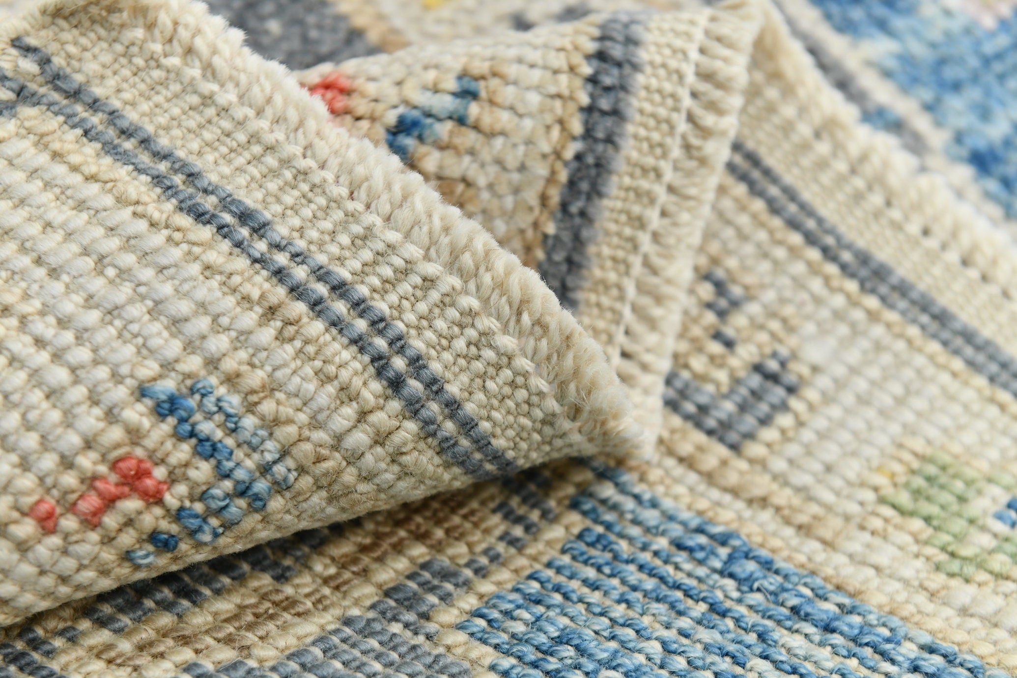 Turkish Vintage Oushak Rug 2’12’ x 12’0’