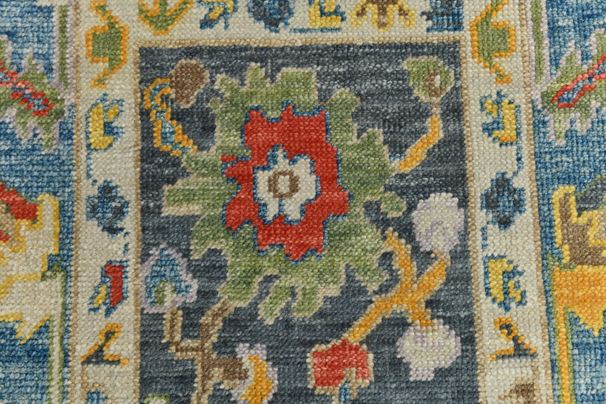 Turkish Vintage Oushak Rug 2’12’ x 12’0’