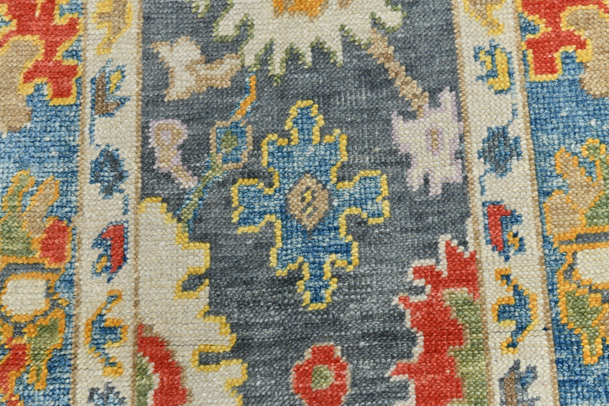 Turkish Vintage Oushak Rug 2’12’ x 12’0’