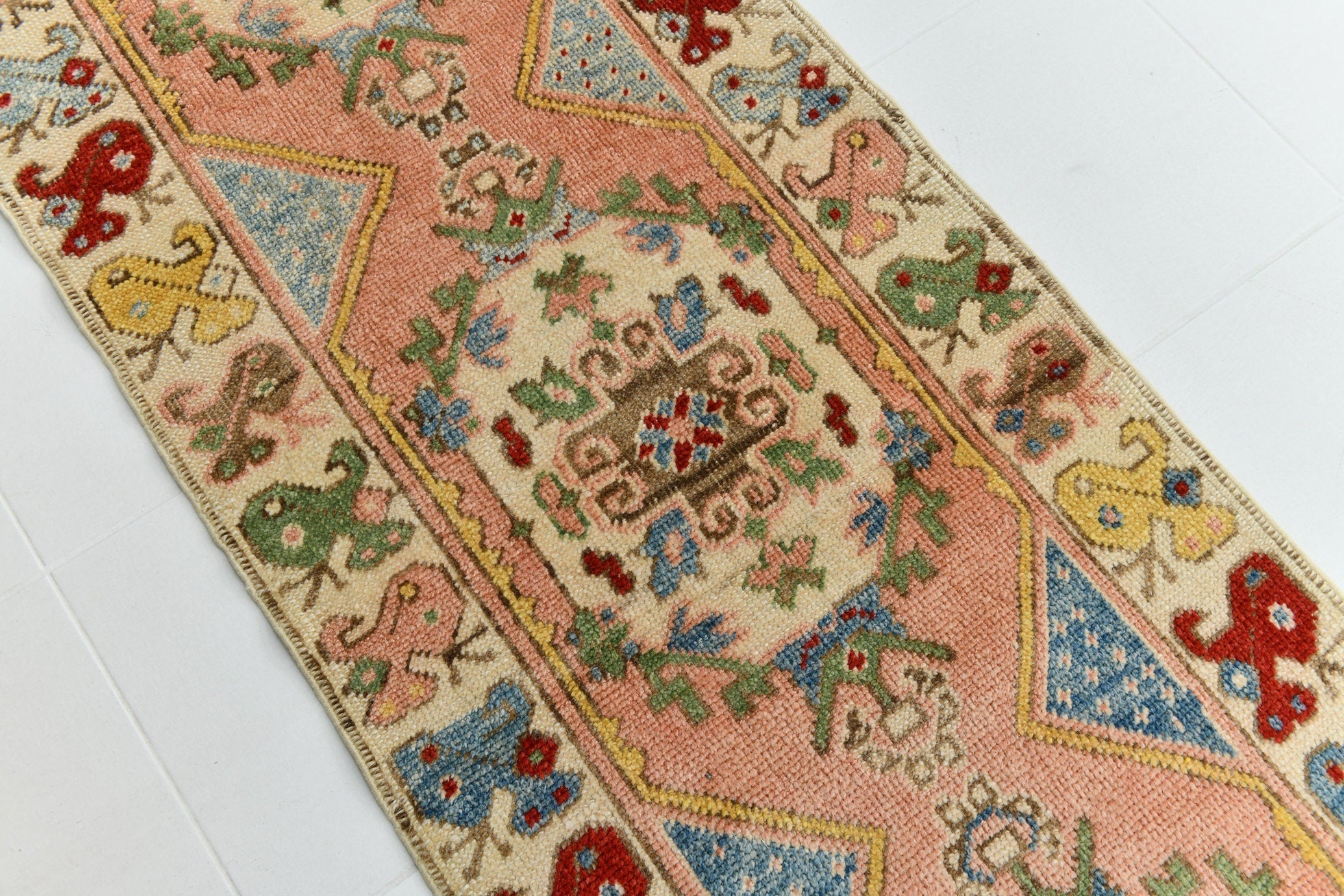 Turkish Vintage Oushak Rug 2’7’’ x 9’11’’