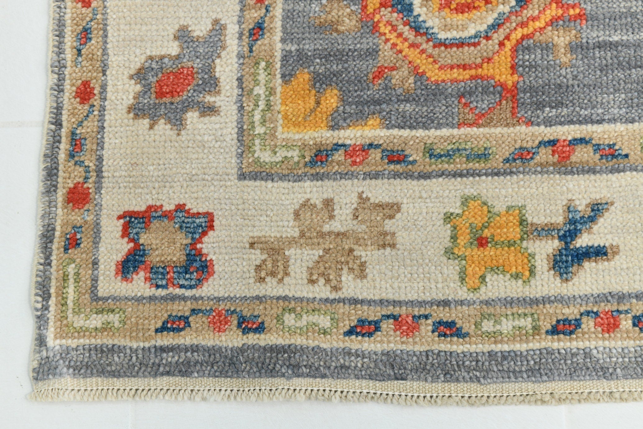 Turkish Vintage Oushak Rug 2’8’ x 14’2’