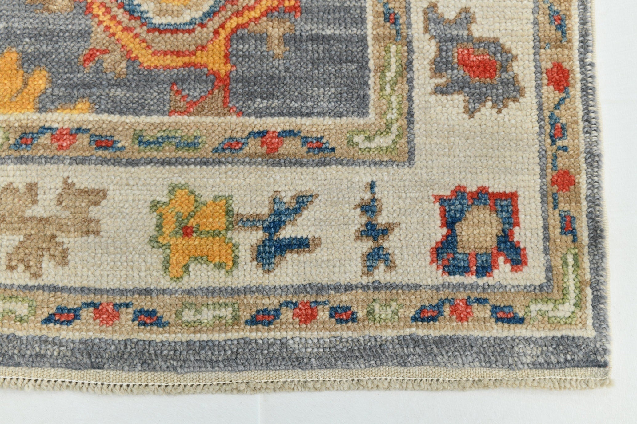 Turkish Vintage Oushak Rug 2’8’ x 14’2’