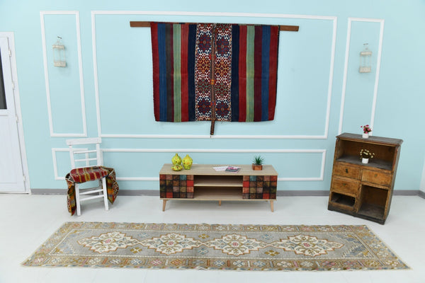 Turkish Vintage Oushak Rug 2’9’’ x 10’11’’
