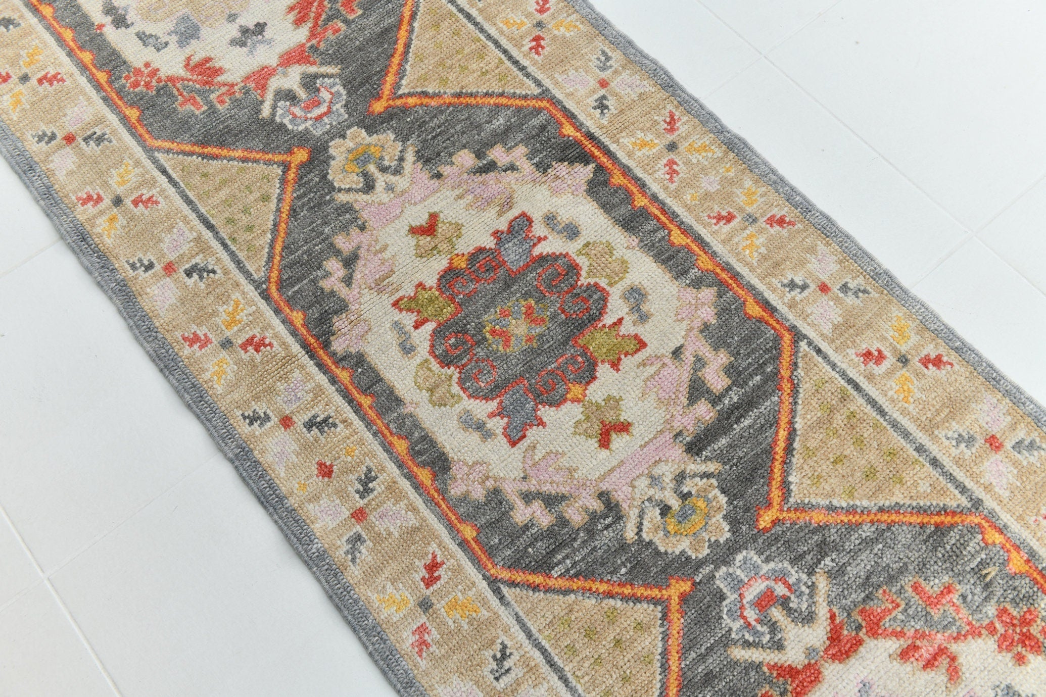 Turkish Vintage Oushak Rug 2’9’ x 14’11’