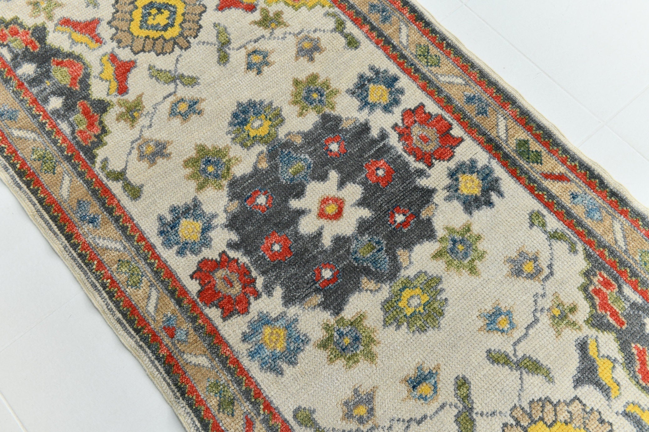 Turkish Vintage Oushak Rug 3’0’ x 12’9’