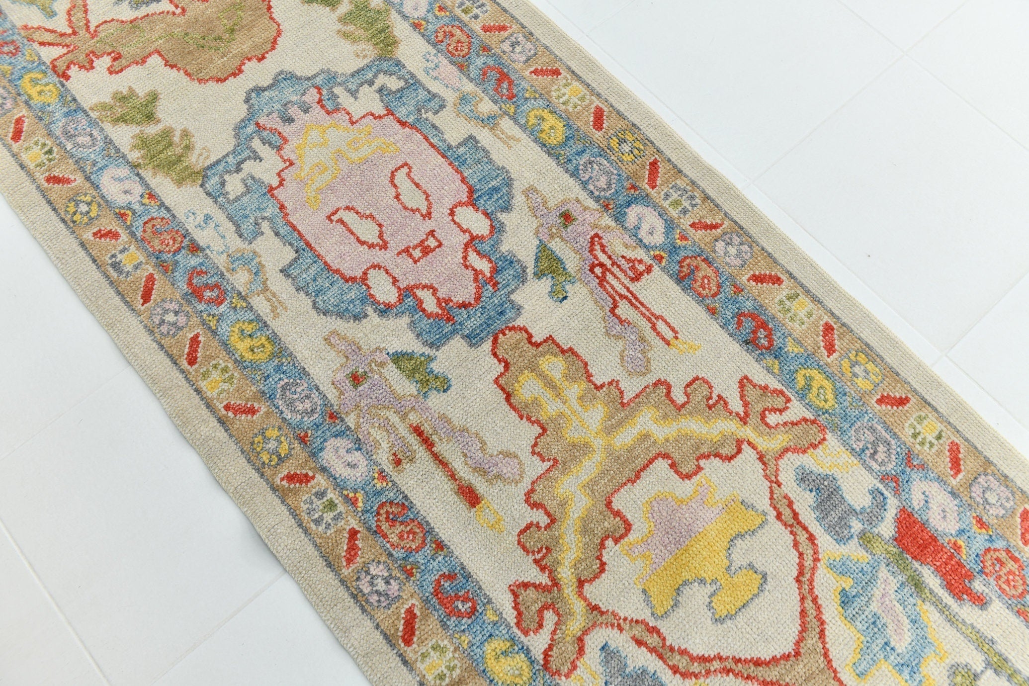Turkish Vintage Oushak Rug 3’0’ x 13’6’