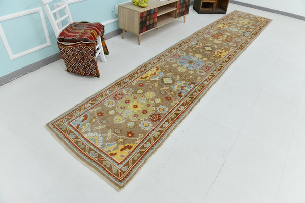Turkish Vintage Oushak Rug 3’0’ x 15’10’