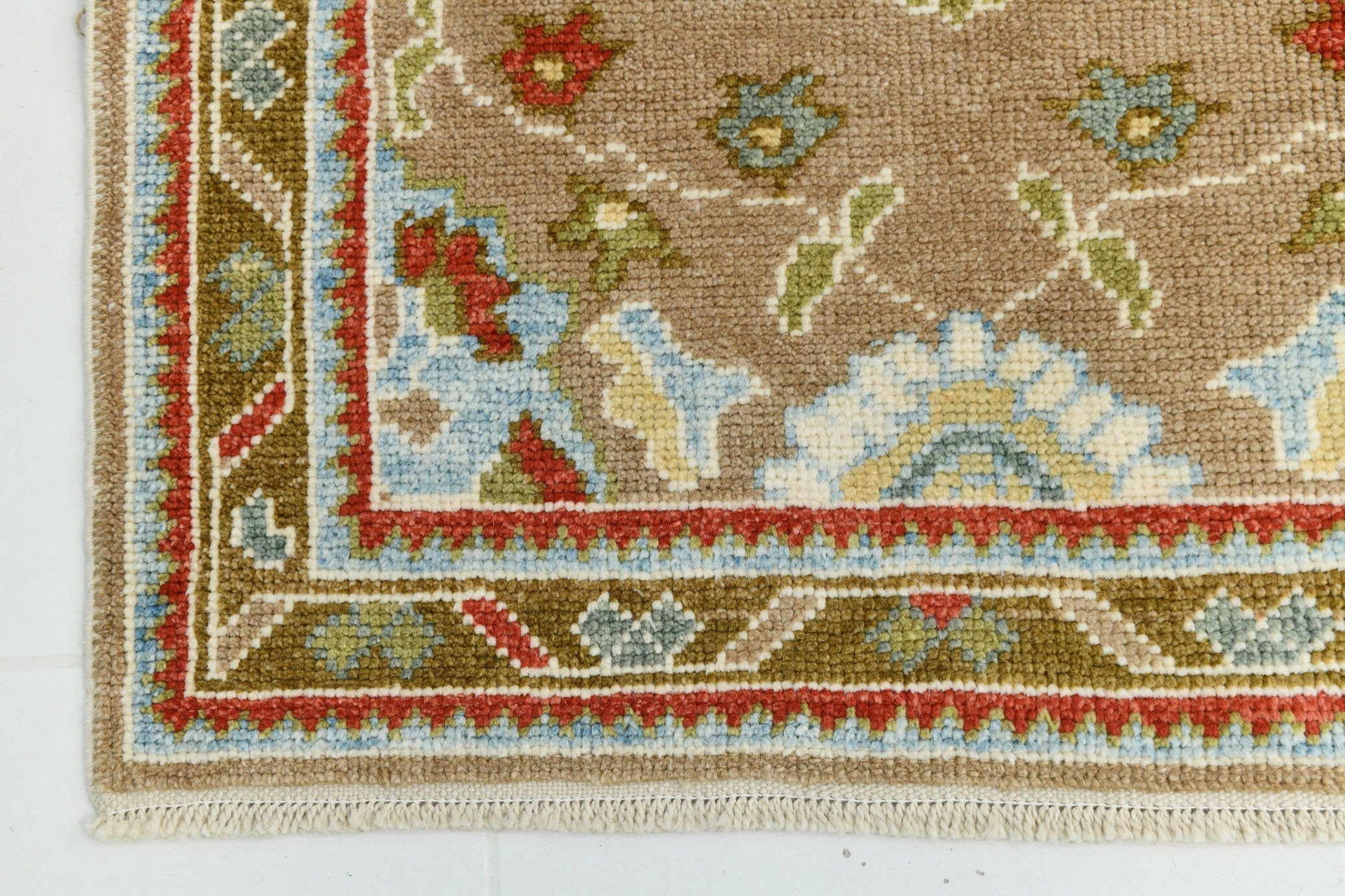 Turkish Vintage Oushak Rug 3’1’ x 12’1’