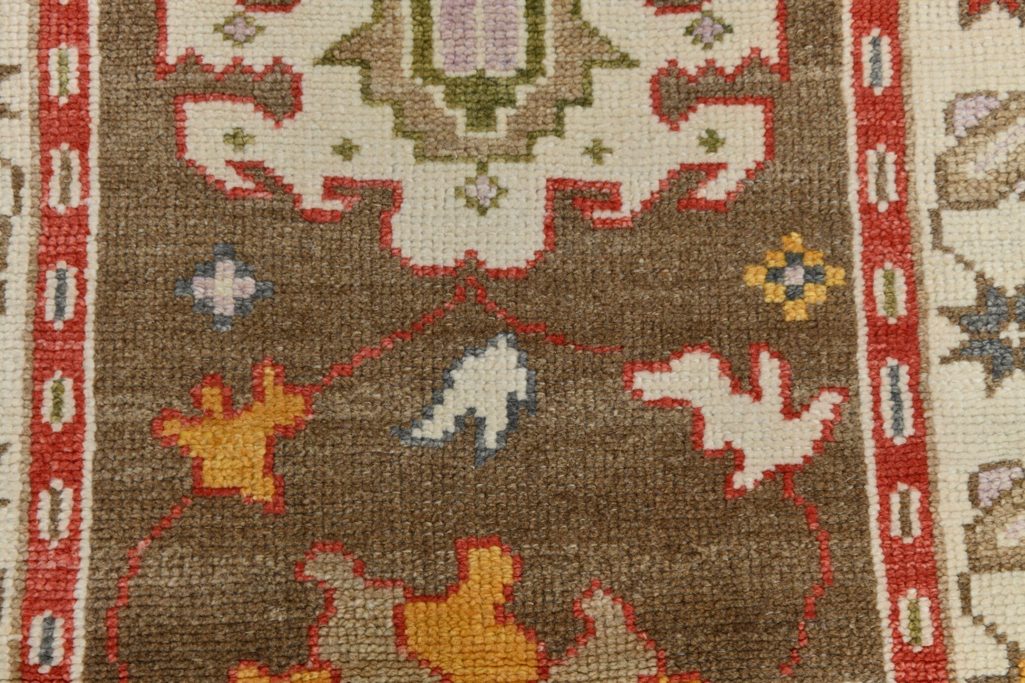 Turkish Vintage Oushak Rug 3’1’ x 12’10’