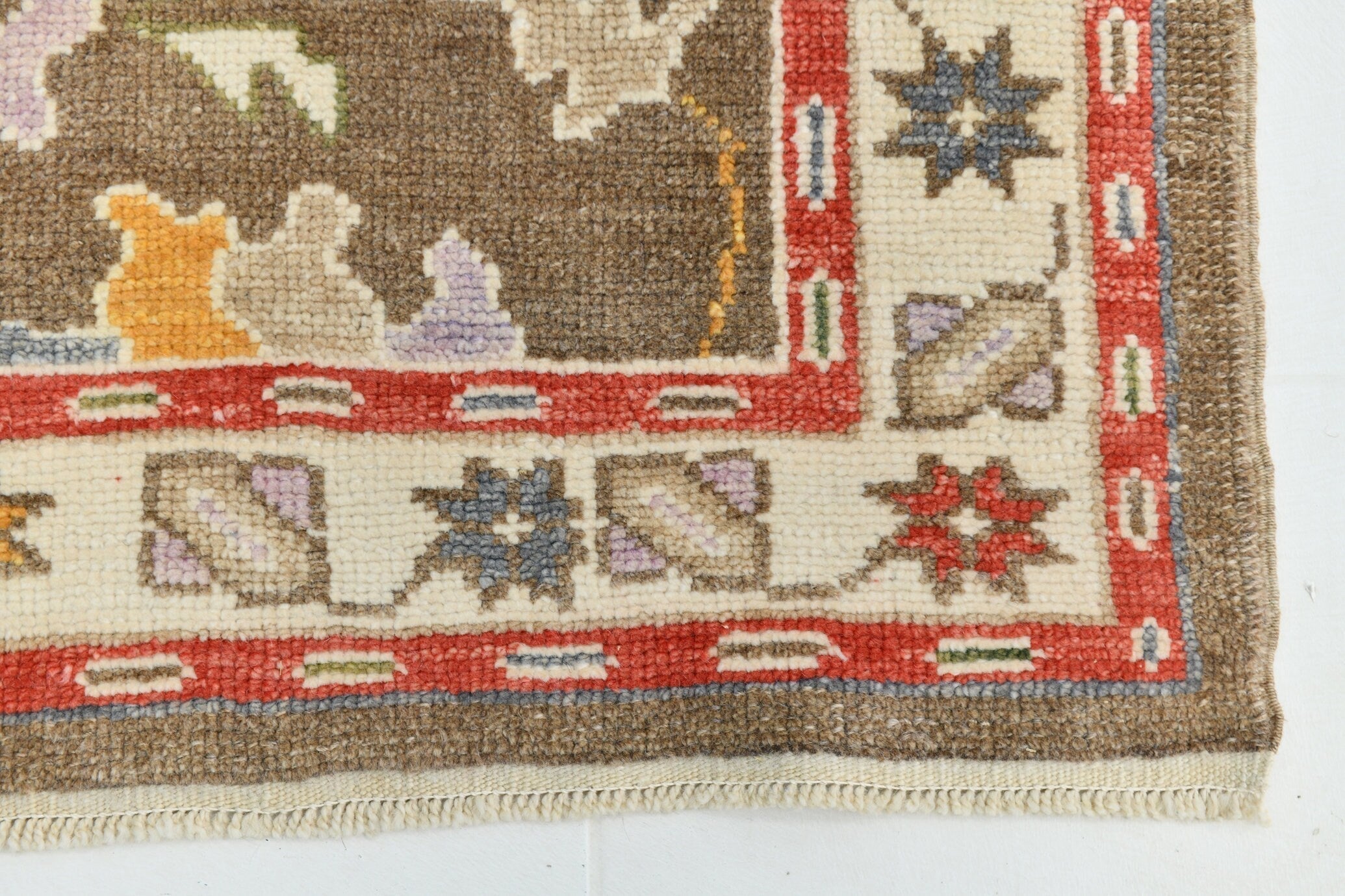 Turkish Vintage Oushak Rug 3’1’ x 12’10’