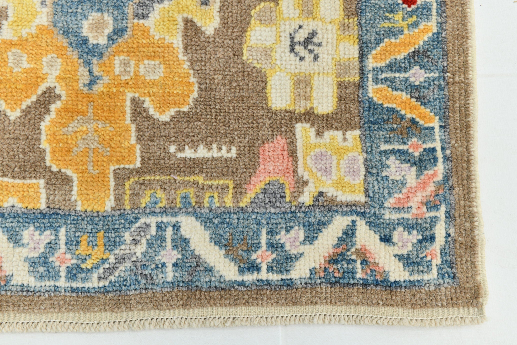 Turkish Vintage Oushak Rug 3’1’ x 12’11’