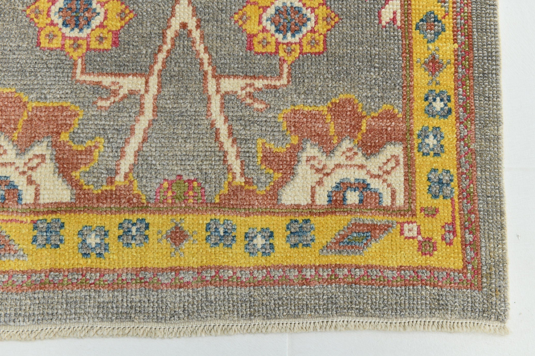 Turkish Vintage Oushak Rug 3’1’ x 12’8’