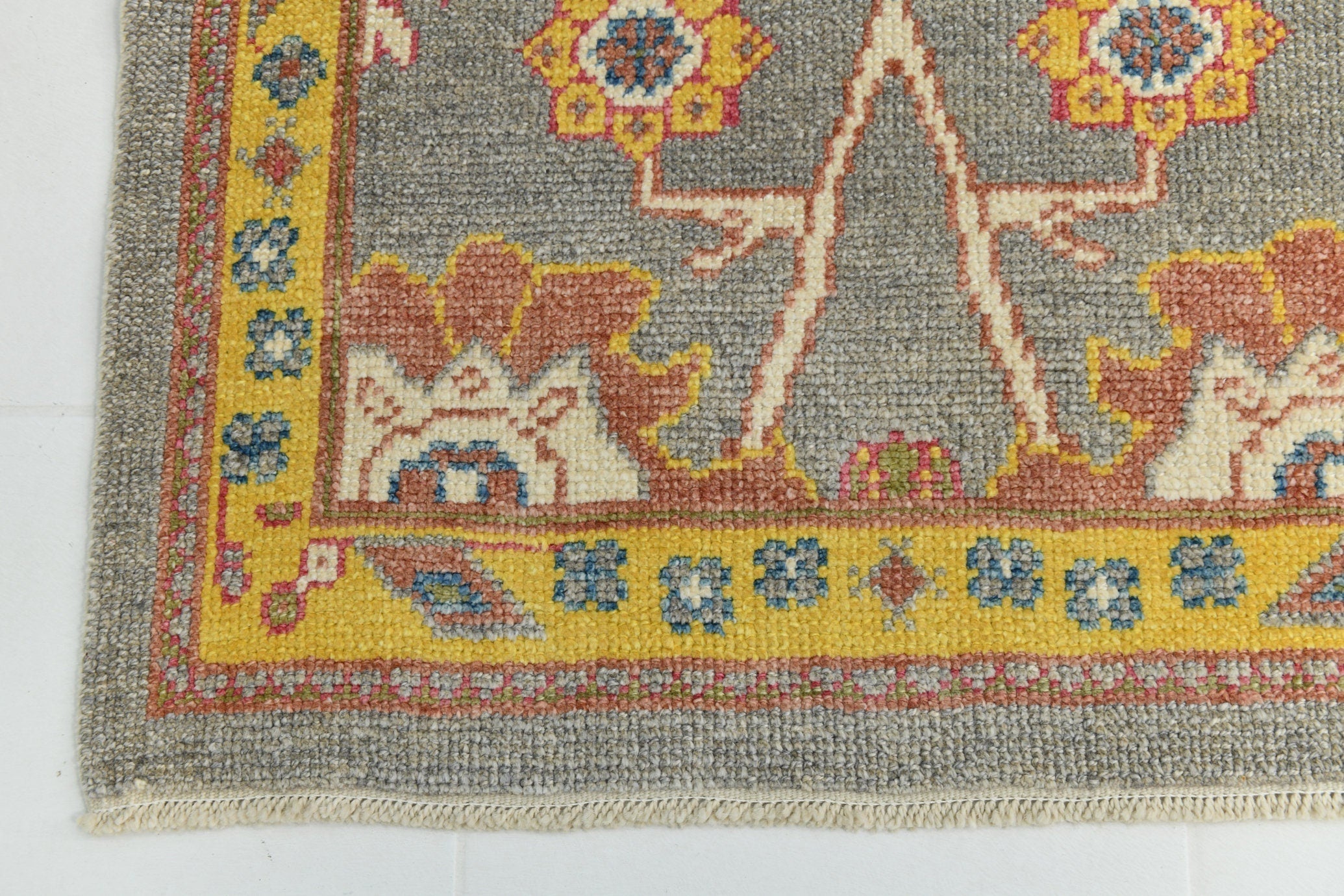 Turkish Vintage Oushak Rug 3’1’ x 12’8’