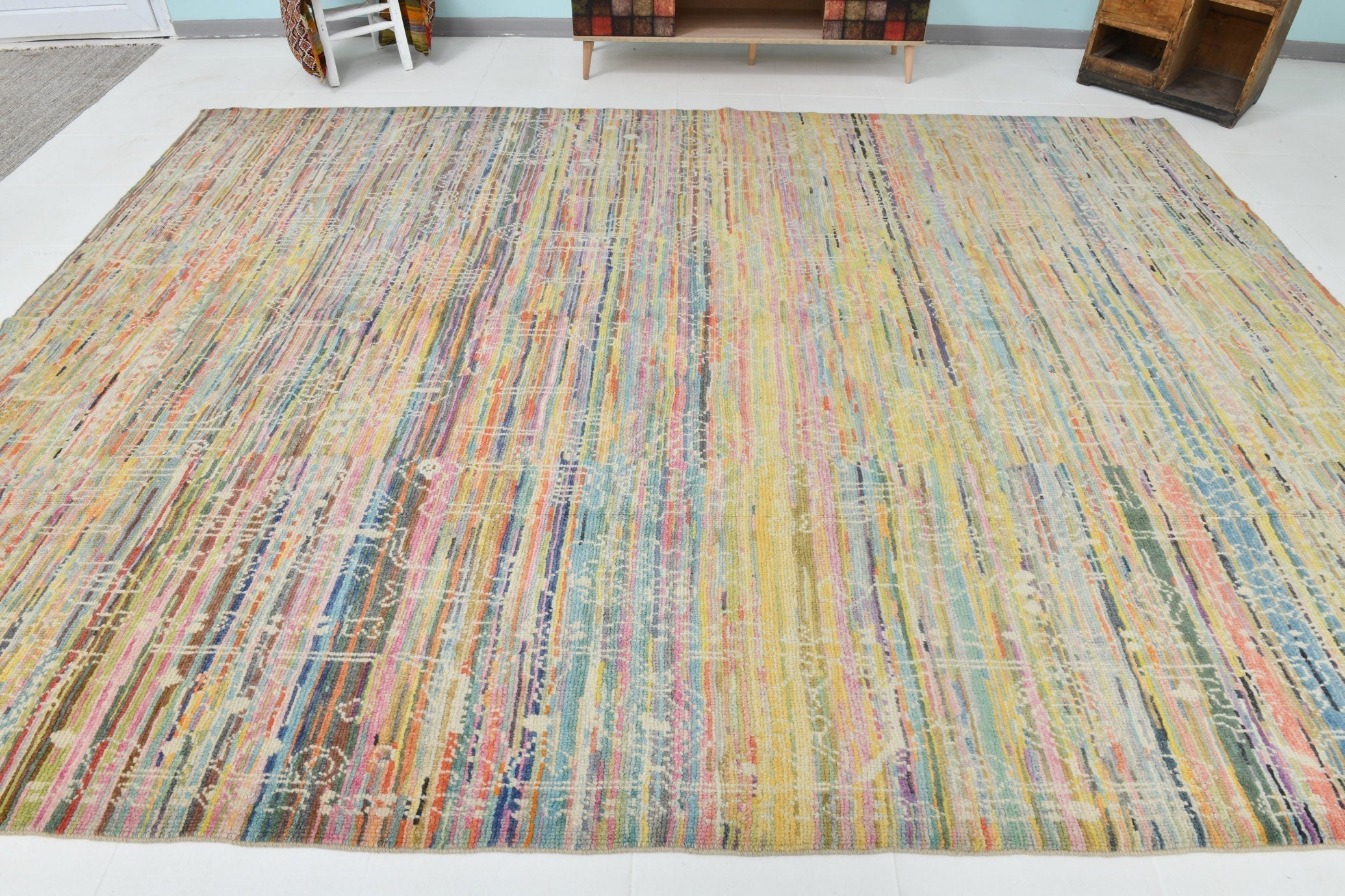 Turkish Vintage Oushak Rug 9’3’ x 12’4’