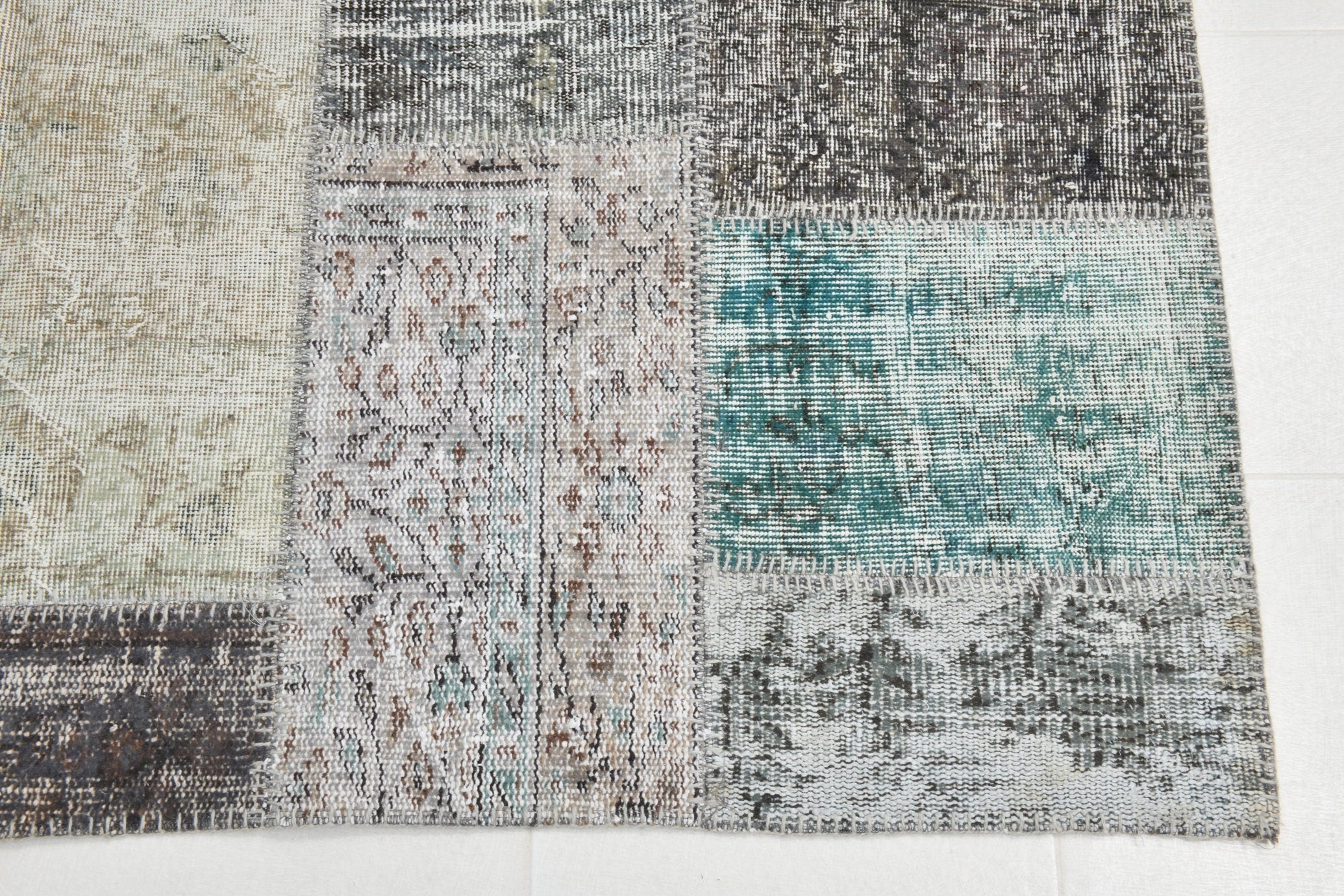 Turkish Vintage Patchwork Rug 10’0’ x 6’11’